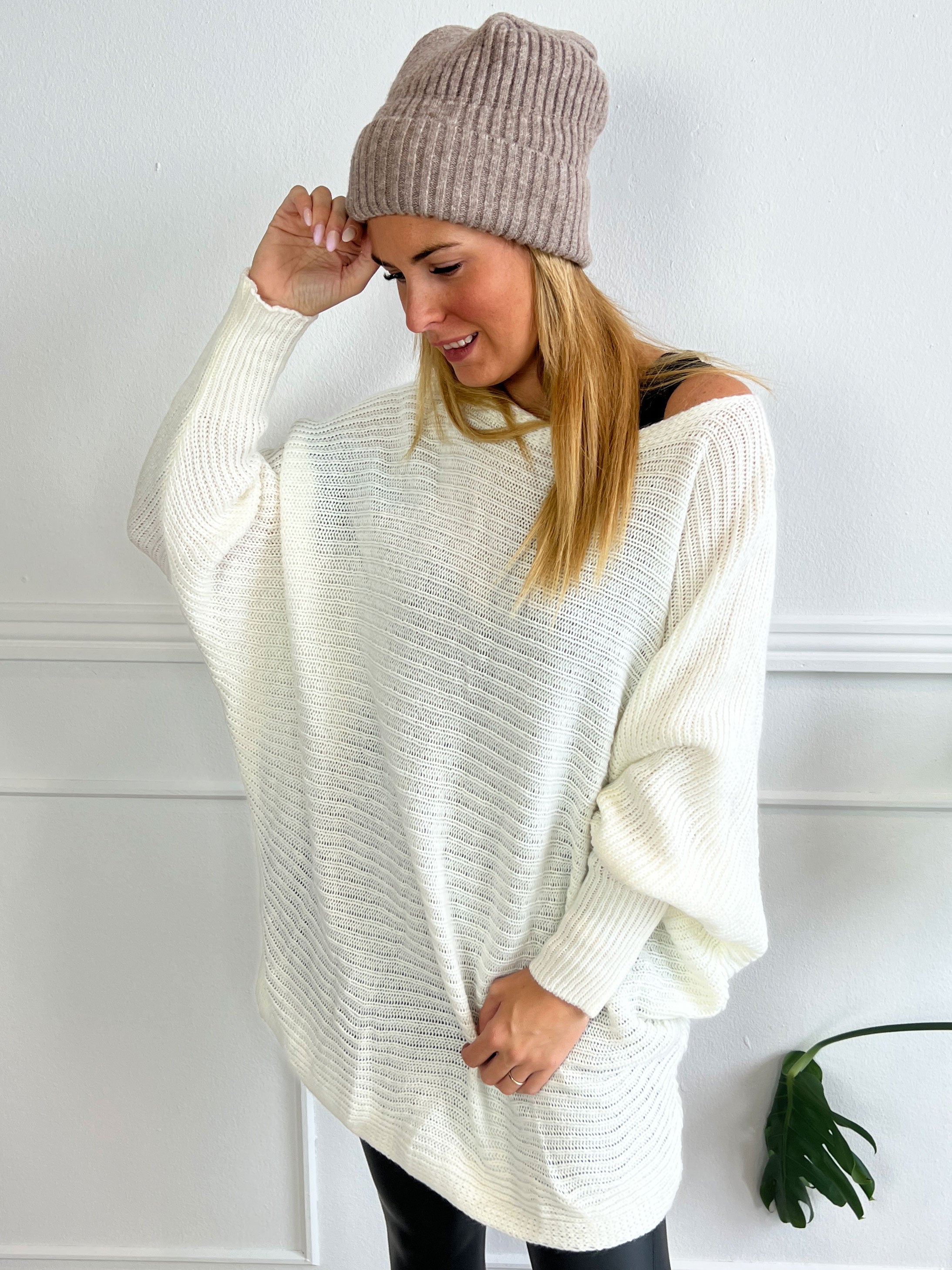 Gabbi - Oversized strik med flagermusærmer
